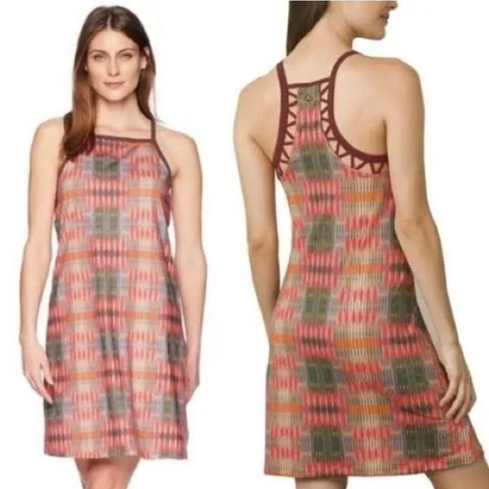 PrAna Ardor Geo Print A-Line Sundress Athletic Bra Tank Athleisure
